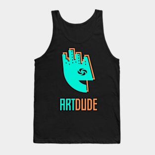 YourArtDude Logo In Green And Orange Tank Top